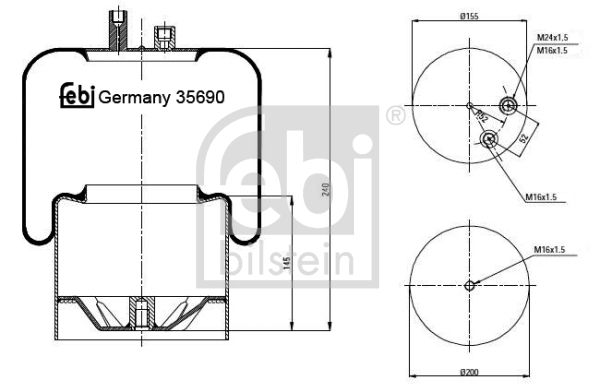 FEBI BILSTEIN Pneimoatsperes spilvens, Pneimopiekare 35690